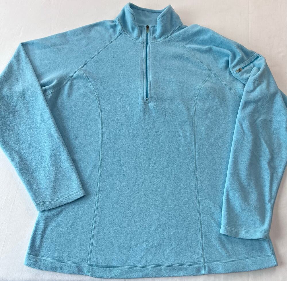 L.L. Bean powder blue 1/4 zip fleece shirt Sweatshirt Women’s size medium